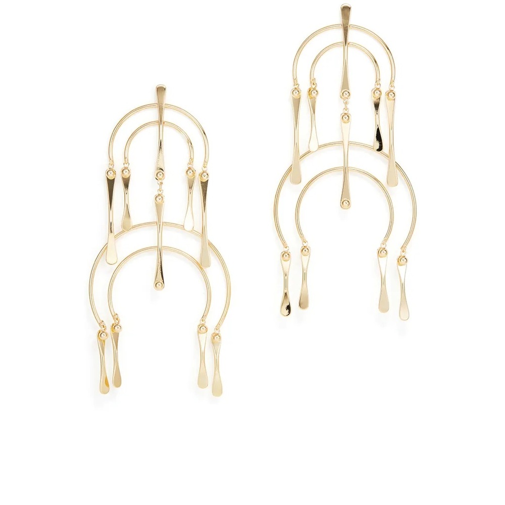 DANNIJO Gold Multi-Arc Drop Earrings - Picture 2 of 2